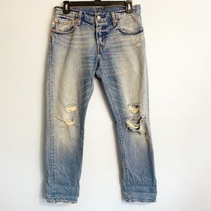 Levi's 501 Original Distressed Straight Mom Jeans